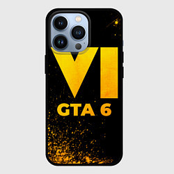 Чехол для iPhone 13 Pro GTA 6 - gold gradient, цвет: 3D-черный