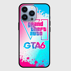 Чехол для iPhone 13 Pro GTA6 neon gradient style, цвет: 3D-черный