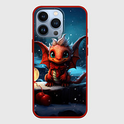 Чехол для iPhone 13 Pro Милый дракошка со светящимся шариком, цвет: 3D-красный