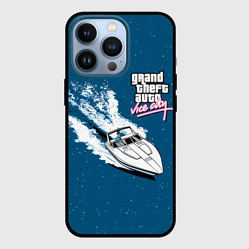 Чехол iPhone 13 Pro Grand Theft Auto - Vice City / 3D-Черный – фото 1