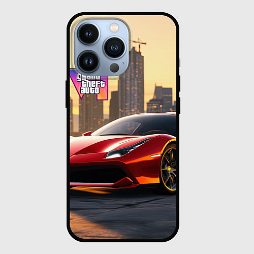 Чехол iPhone 13 Pro GTA 6 Vice city / 3D-Черный – фото 1