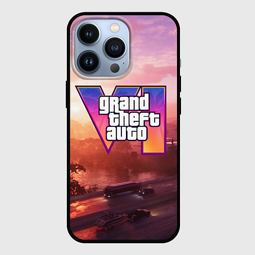 Чехол iPhone 13 Pro GTA 6 Vice / 3D-Черный – фото 1