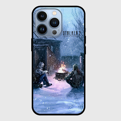 Чехол iPhone 13 Pro STALKER 2 новички на кордоне / 3D-Черный – фото 1