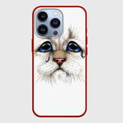 Чехол iPhone 13 Pro Белый плачущий кот
