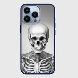 Чехол для iPhone 13 Pro Скелет черно белый, цвет: 3D-тёмно-синий