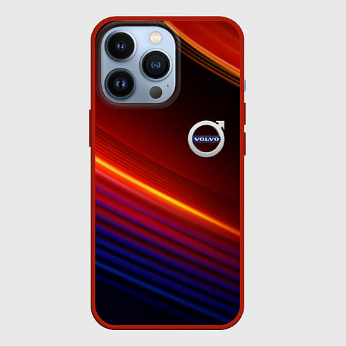 Чехол iPhone 13 Pro Volvo neon gradient auto / 3D-Красный – фото 1