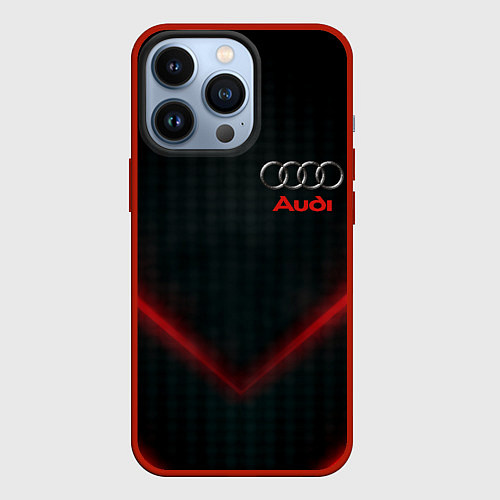 Чехол iPhone 13 Pro Audi stripes neon / 3D-Красный – фото 1