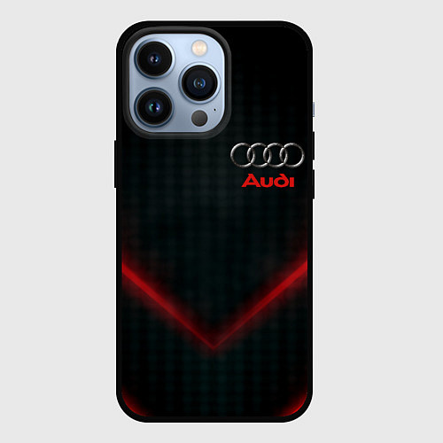 Чехол iPhone 13 Pro Audi stripes neon / 3D-Черный – фото 1