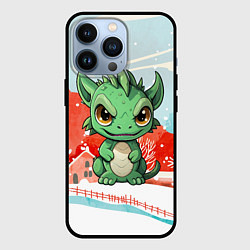 Чехол для iPhone 13 Pro Зеленый маленький дракон, цвет: 3D-черный