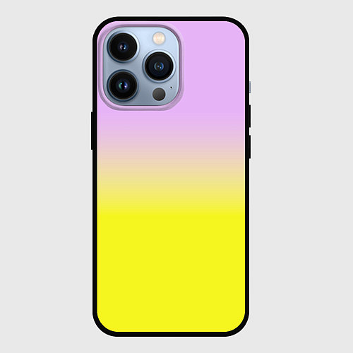 Чехол iPhone 13 Pro Бледно-розовый и ярко-желтый градиент / 3D-Черный – фото 1