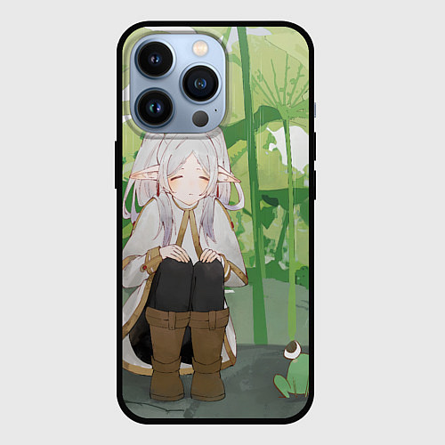 Чехол iPhone 13 Pro Sousou no Frieren Фрирен Frog / 3D-Черный – фото 1