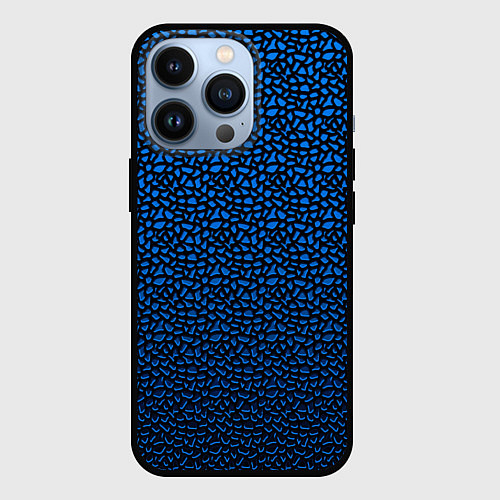 Чехол iPhone 13 Pro Синий объёмный паттерн / 3D-Черный – фото 1