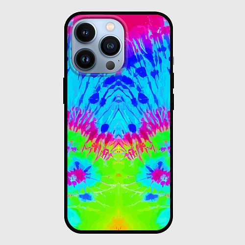 Чехол iPhone 13 Pro Tie-Dye abstraction / 3D-Черный – фото 1