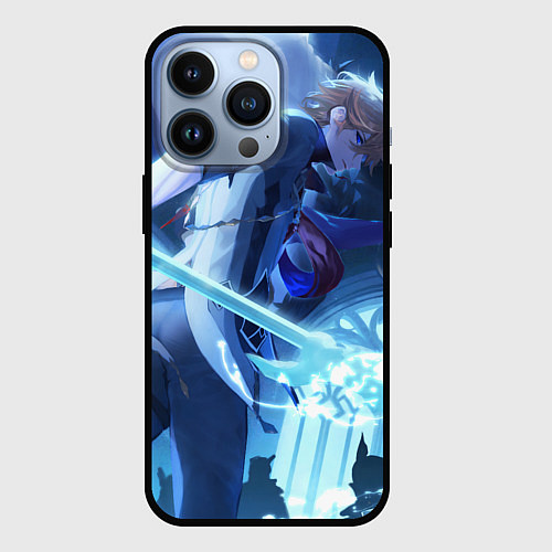 Чехол iPhone 13 Pro Genshin Impact Тарталья / 3D-Черный – фото 1