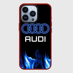 Чехол для iPhone 13 Pro Audi neon art, цвет: 3D-красный