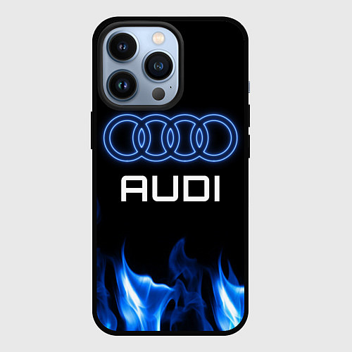 Чехол iPhone 13 Pro Audi neon art / 3D-Черный – фото 1