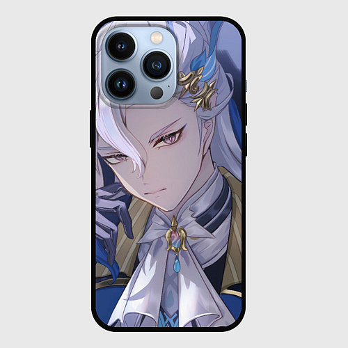 Чехол iPhone 13 Pro Genshin Impact Neuvillette / 3D-Черный – фото 1