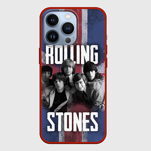 Чехол iPhone 13 Pro Rolling Stones - Great britain / 3D-Красный – фото 1