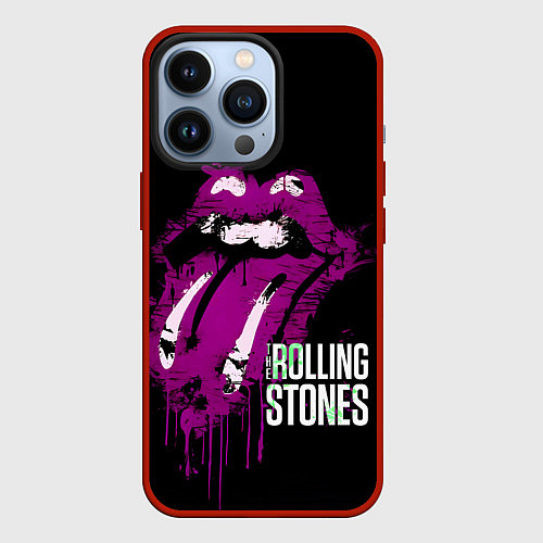 Чехол iPhone 13 Pro The Rolling Stones - lips / 3D-Красный – фото 1