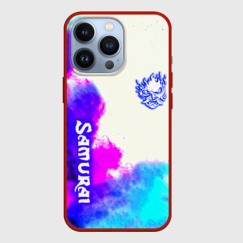 Чехол iPhone 13 Pro Samurai neon colors / 3D-Красный – фото 1