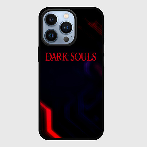 Чехол iPhone 13 Pro Darksouls geometry cybergame / 3D-Черный – фото 1