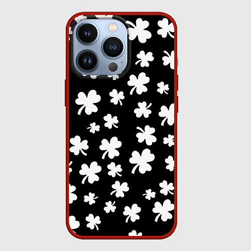 Чехол iPhone 13 Pro Black clover pattern anime / 3D-Красный – фото 1