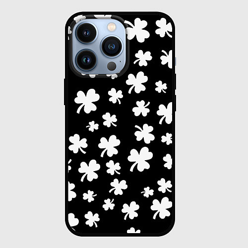 Чехол iPhone 13 Pro Black clover pattern anime / 3D-Черный – фото 1