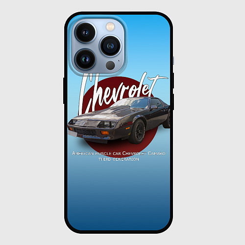 Чехол iPhone 13 Pro Американский маслкар Chevrolet Camaro третьего пок / 3D-Черный – фото 1