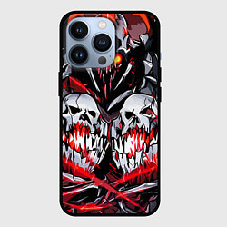 Чехол для iPhone 13 Pro Красные адские черепа, цвет: 3D-черный