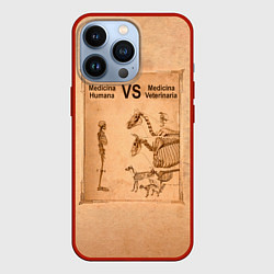 Чехол для iPhone 13 Pro Медицина против ветеринарии, цвет: 3D-красный