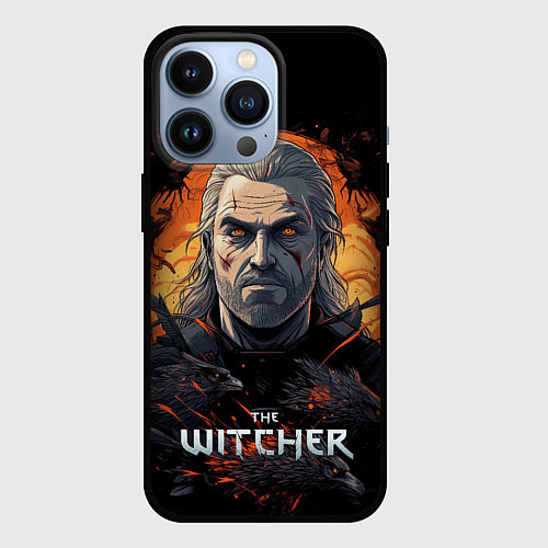 Чехол iPhone 13 Pro Ведьмак арт иллюстрация / 3D-Черный – фото 1