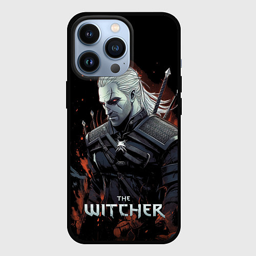 Чехол iPhone 13 Pro Ведьмак Геральт из Ривии / 3D-Черный – фото 1
