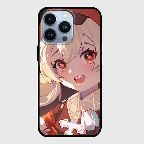 Чехол iPhone 13 Pro Genshin Impact Klee cute happy / 3D-Черный – фото 1