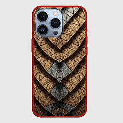 Чехол для iPhone 13 Pro Броненосец, цвет: 3D-красный