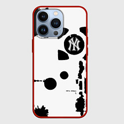 Чехол для iPhone 13 Pro New York yankees - baseball team pattern, цвет: 3D-красный