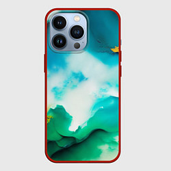 Чехол для iPhone 13 Pro Текстура окрашенной стены - нейросеть, цвет: 3D-красный