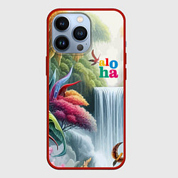 Чехол iPhone 13 Pro Водопад в тропическом лесу - алоха