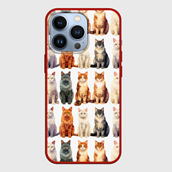 Чехол iPhone 13 Pro Сорок кошек - паттерн