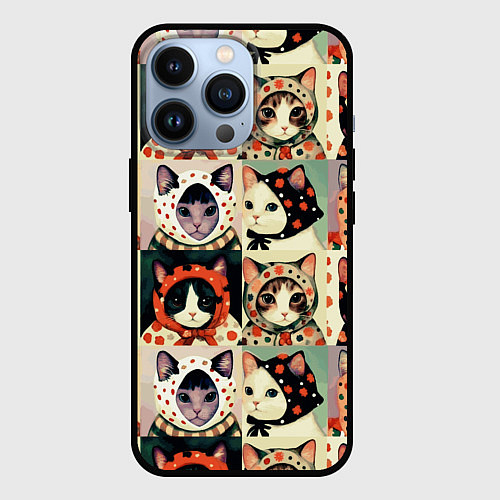 Чехол iPhone 13 Pro Кот Алёнка - поп арт / 3D-Черный – фото 1