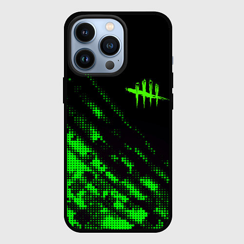 Чехол iPhone 13 Pro Dead by daylight green neon / 3D-Черный – фото 1