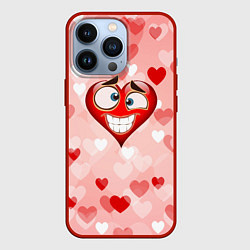 Чехол для iPhone 13 Pro Влюбленный взляд сердца, цвет: 3D-красный