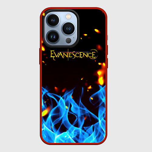 Чехол iPhone 13 Pro Evanescence огонь рок группа / 3D-Красный – фото 1