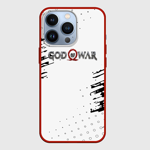 Чехол iPhone 13 Pro God of war краски стрипс / 3D-Красный – фото 1