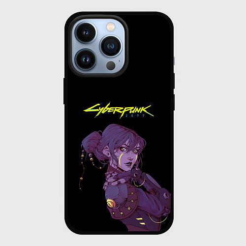 Чехол iPhone 13 Pro Девушка из cyberpunk / 3D-Черный – фото 1