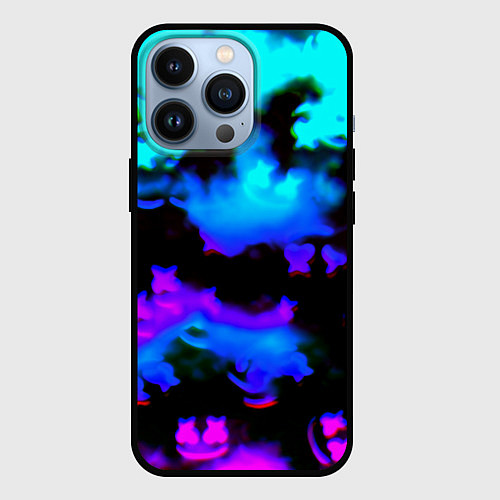 Чехол iPhone 13 Pro Marshmello neon space / 3D-Черный – фото 1