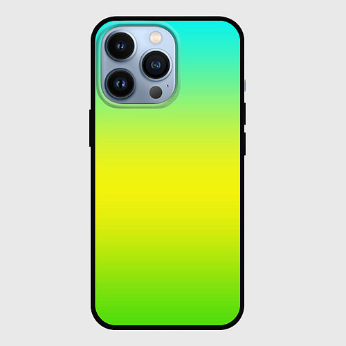 Чехол iPhone 13 Pro Неоновый трехцветный градиент / 3D-Черный – фото 1