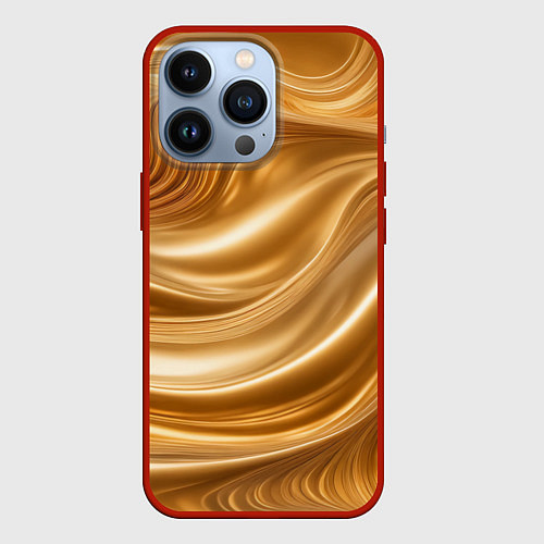 Чехол iPhone 13 Pro Горячее расплавленное золото / 3D-Красный – фото 1