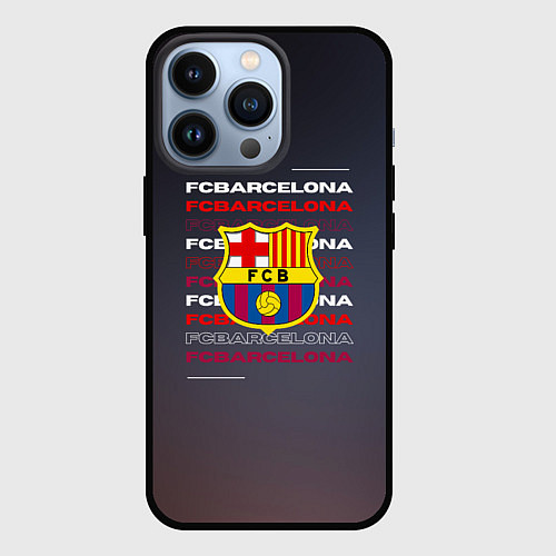 Чехол iPhone 13 Pro Логотип футбольный клуб Барселона / 3D-Черный – фото 1