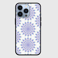 Чехол iPhone 13 Pro Криптовалюта Эфириум паттерн по кругу на белом