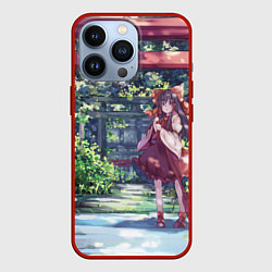 Чехол iPhone 13 Pro Touhou Project Рейму возле тории